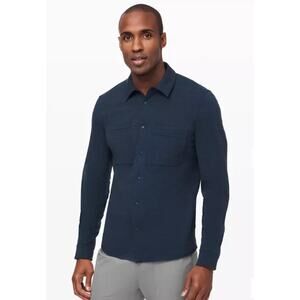 Lululemon Compatibility Heather Blue Long-Sleeve Button Up Shirt Men's Size L